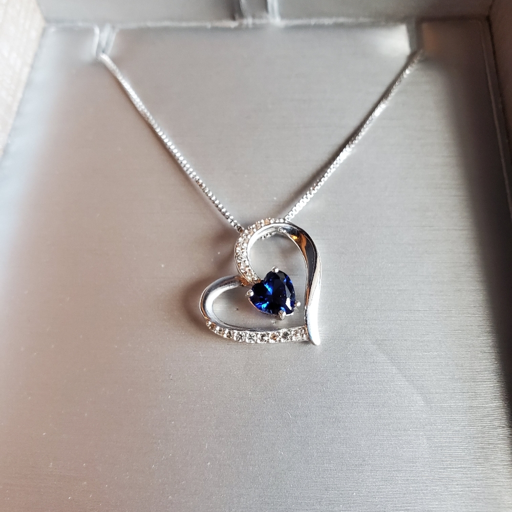Diamond/Sapphire heart necklace